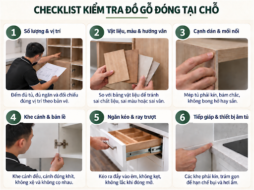 Checklist nghiệm thu nội thất căn hộ trước khi bàn giao 2 checklist kiểm tra đồ gỗ đóng tại chỗ